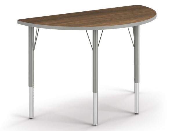 Right 3/4 View of Pinnacle Half Round Standard-Height Build Table