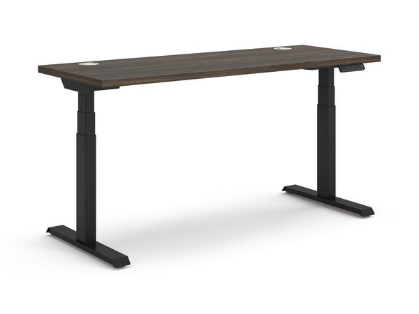 Coordinate Height Adjustable Table in Florence Walnut Top and Black Base