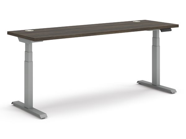 Coordinate Height Adjustable Table in Florence Walnut Top and Sliver Base