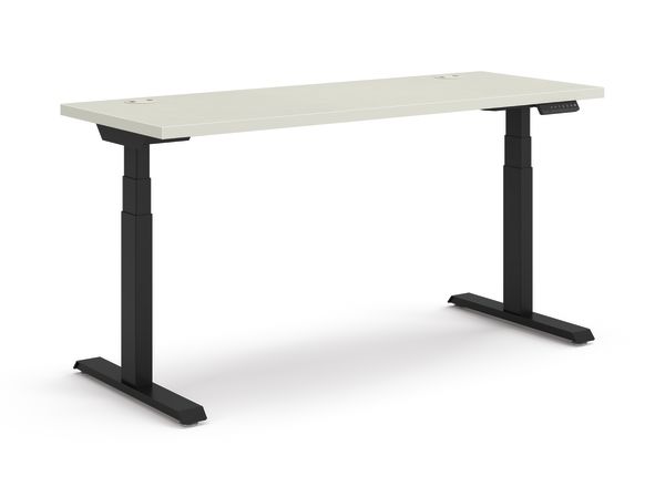 Coordinate Height Adjustable Table in Silver Mesh Top and Black Base