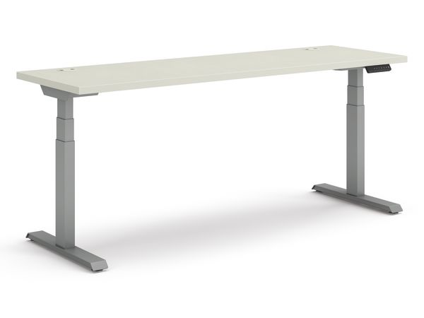 Coordinate Height Adjustable Table in Silver Mesh Top and Silver Base