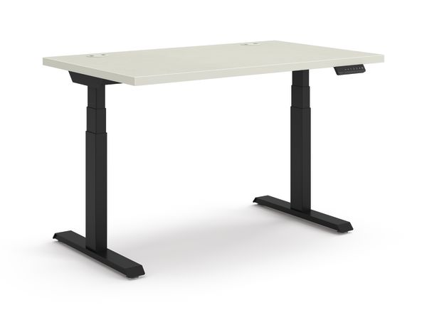 Coordinate Height Adjustable Table in Silver Mesh Top and Black Base