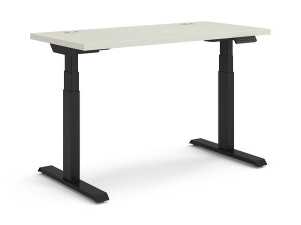 Coordinate Height Adjustable Table in Silver Mesh Top and Black Base