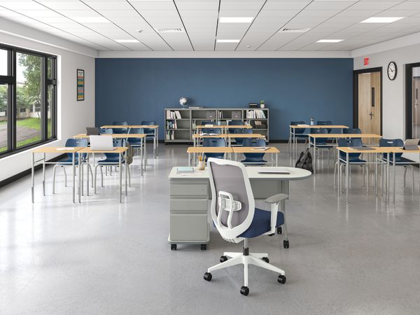 A learning environment featuring SmartLink student desks and SmartLink seating.