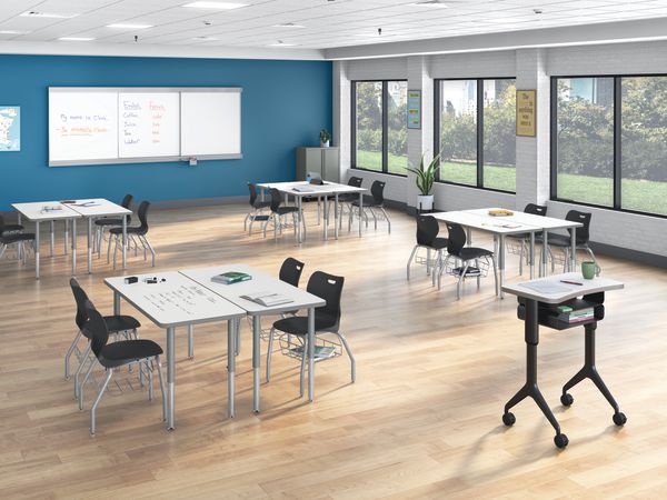 A learning environment featuring Build student tables and SmartLink seating.