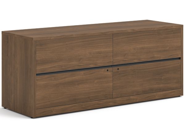 Credenza with two lateral files on a white background