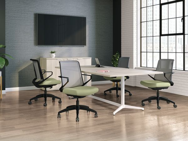 Cliq chairs with Preside conference table and credenza.