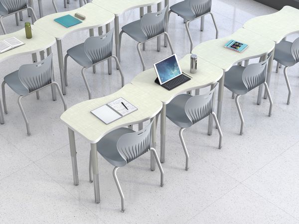 A Classroom Setting Featuring HON Build Student Desks and SmartLink Student Seating.
