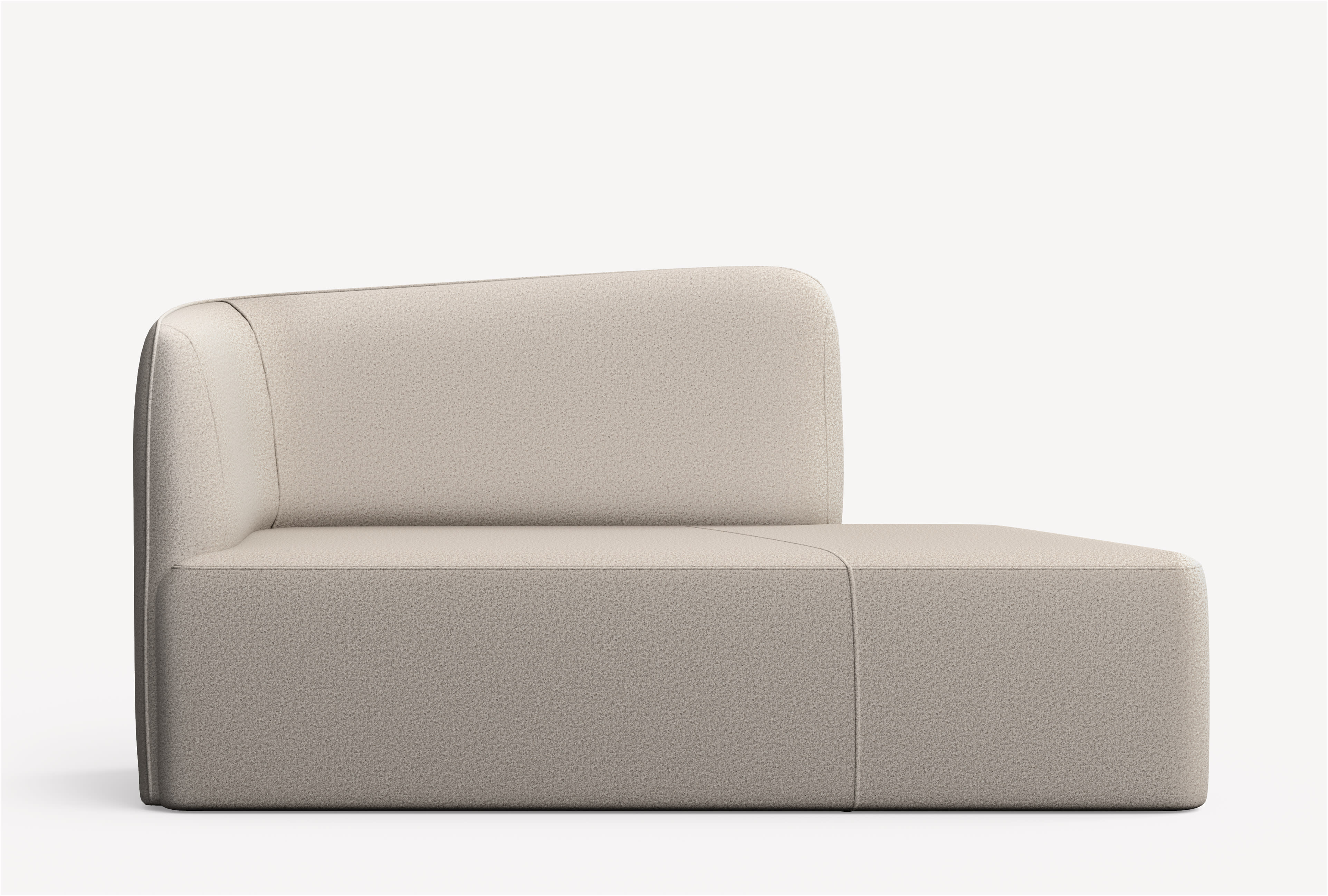 Front view of the Double Right Allsteel Peak Lounge module in light beige upholstery.