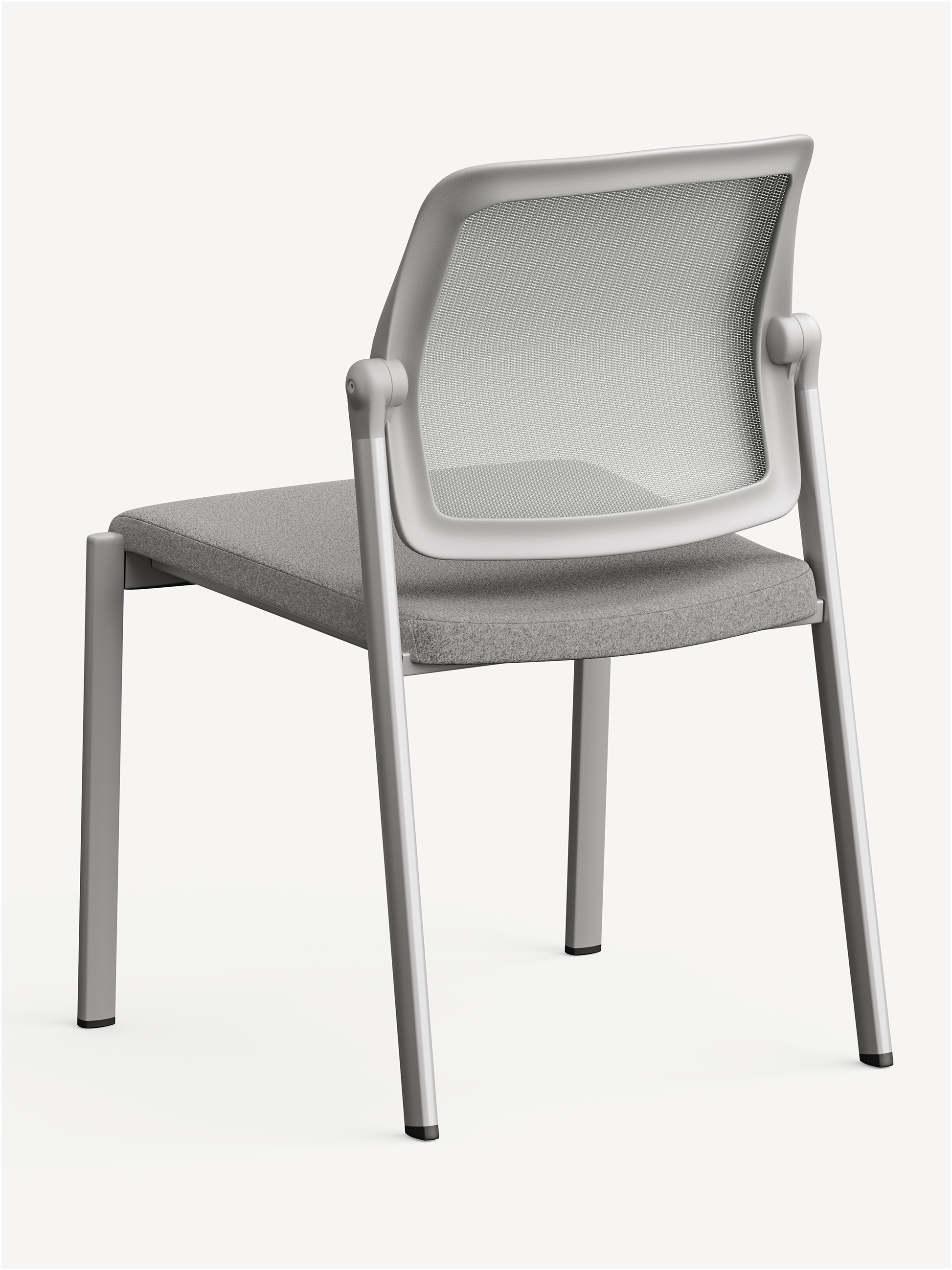 Back view of an Allsteel Acuity side chair in light grey.