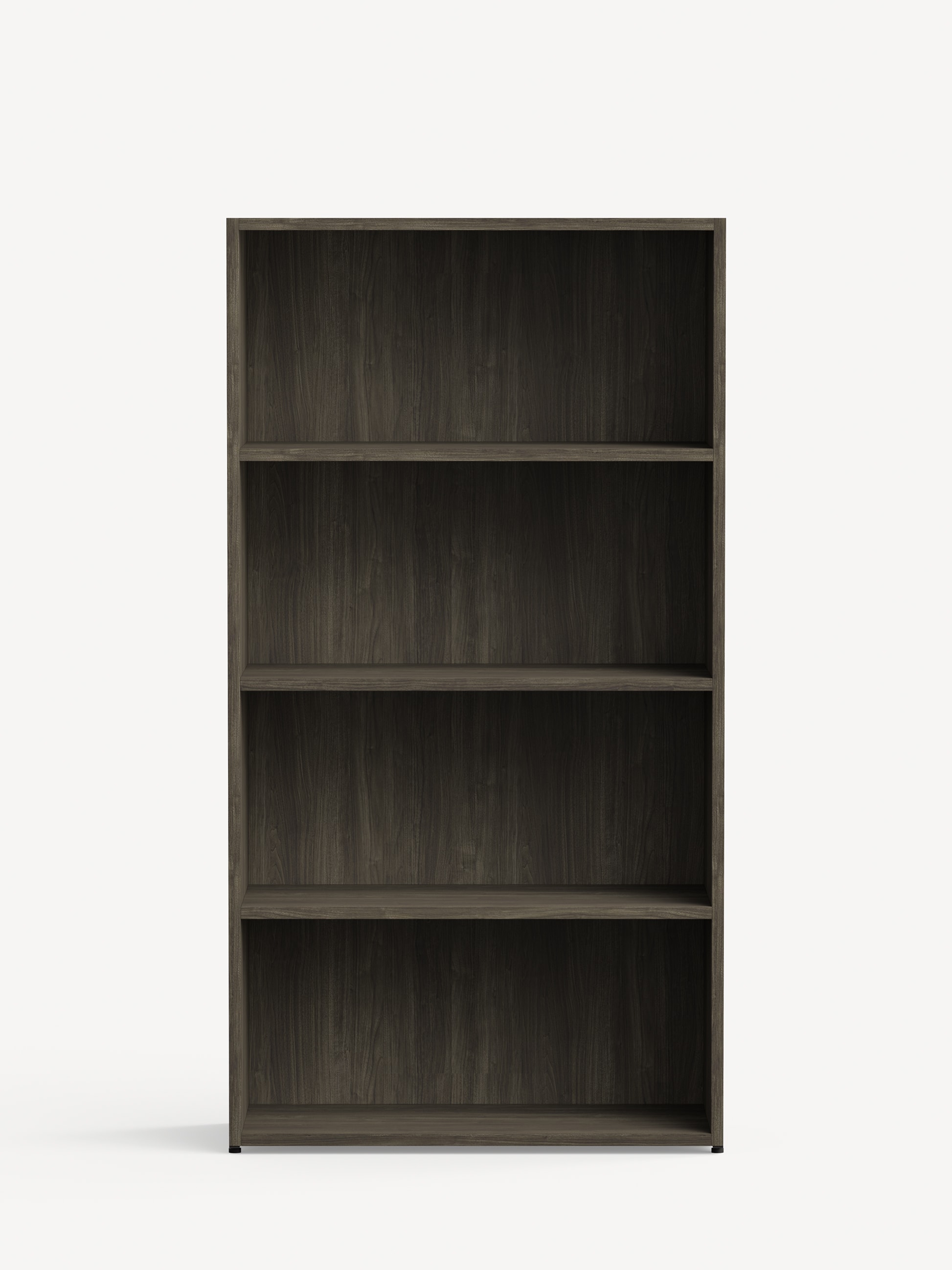Approach Bookcase in brownish grey wood with three shelves.