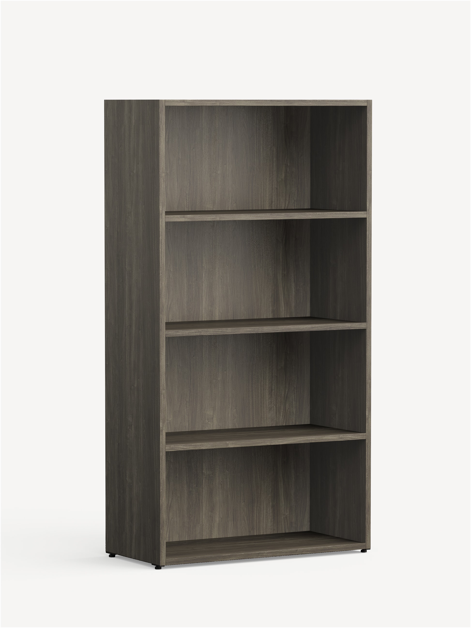 Approach Bookcase in brownish grey wood with three shelves.