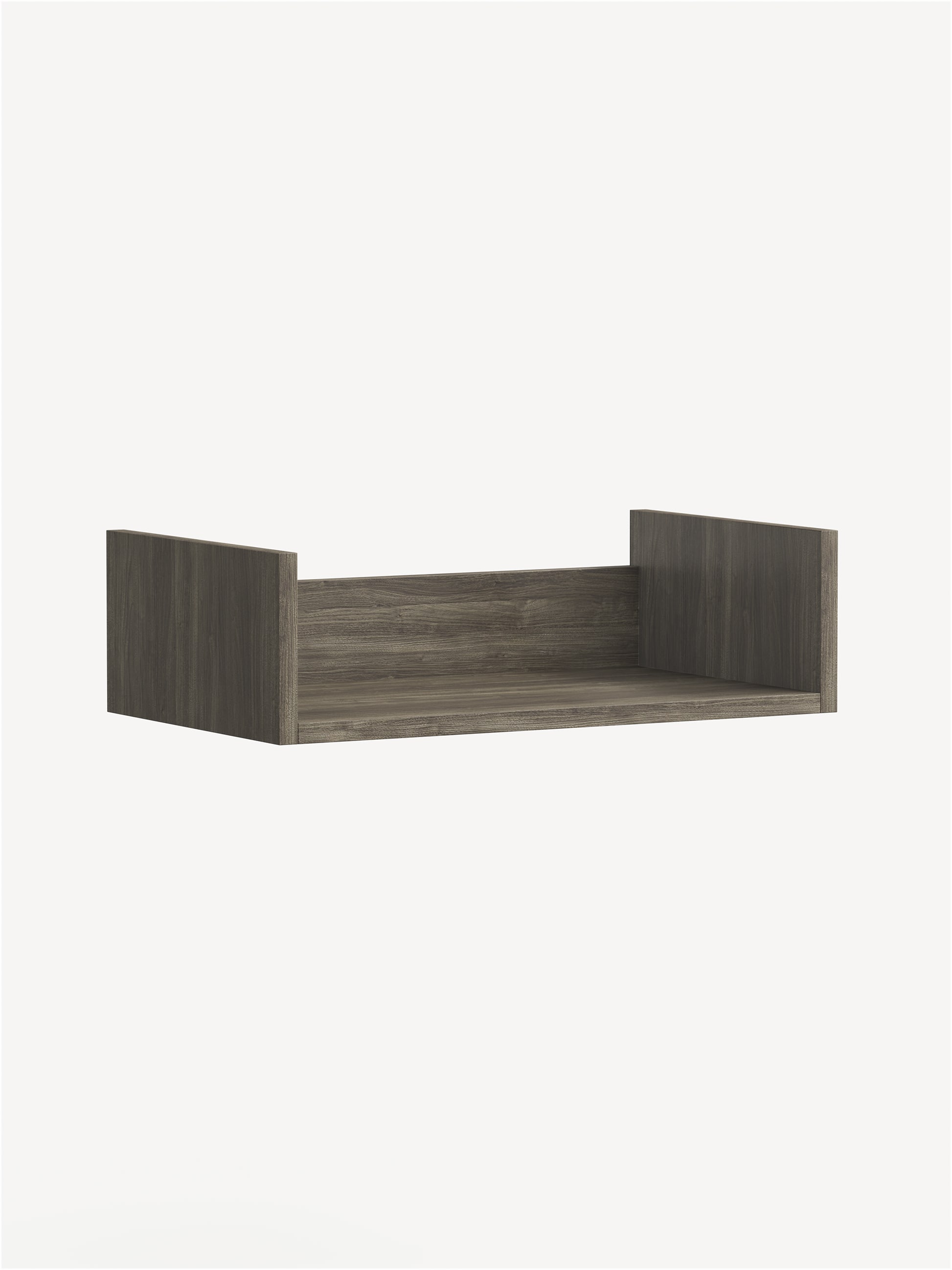 Approach Cubby Storage Shelf in brownish grey wood.