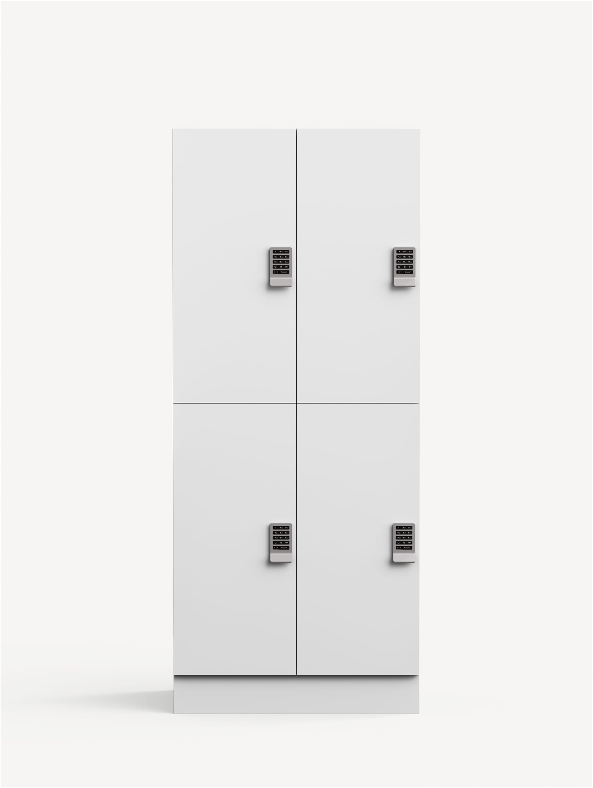 Align Quad Locker in white with a recessed plinth base.