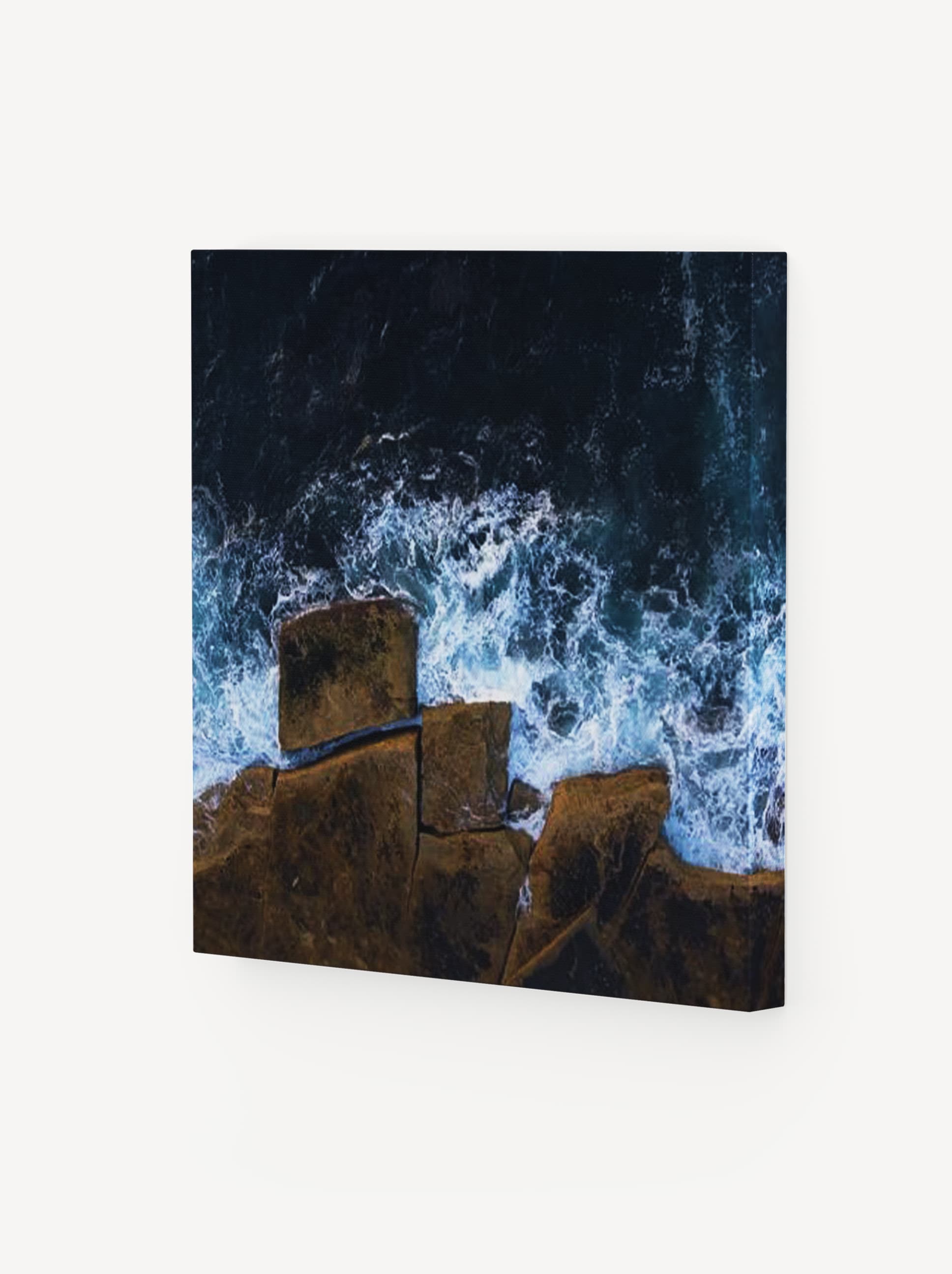 Zilenzio Dezibel Sound-Absorbing printed wall panel with a rocky ocean picture.