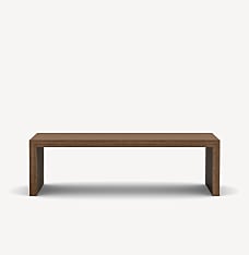 Gunlocke Letchworth occasional table with panel legs in dark wood.