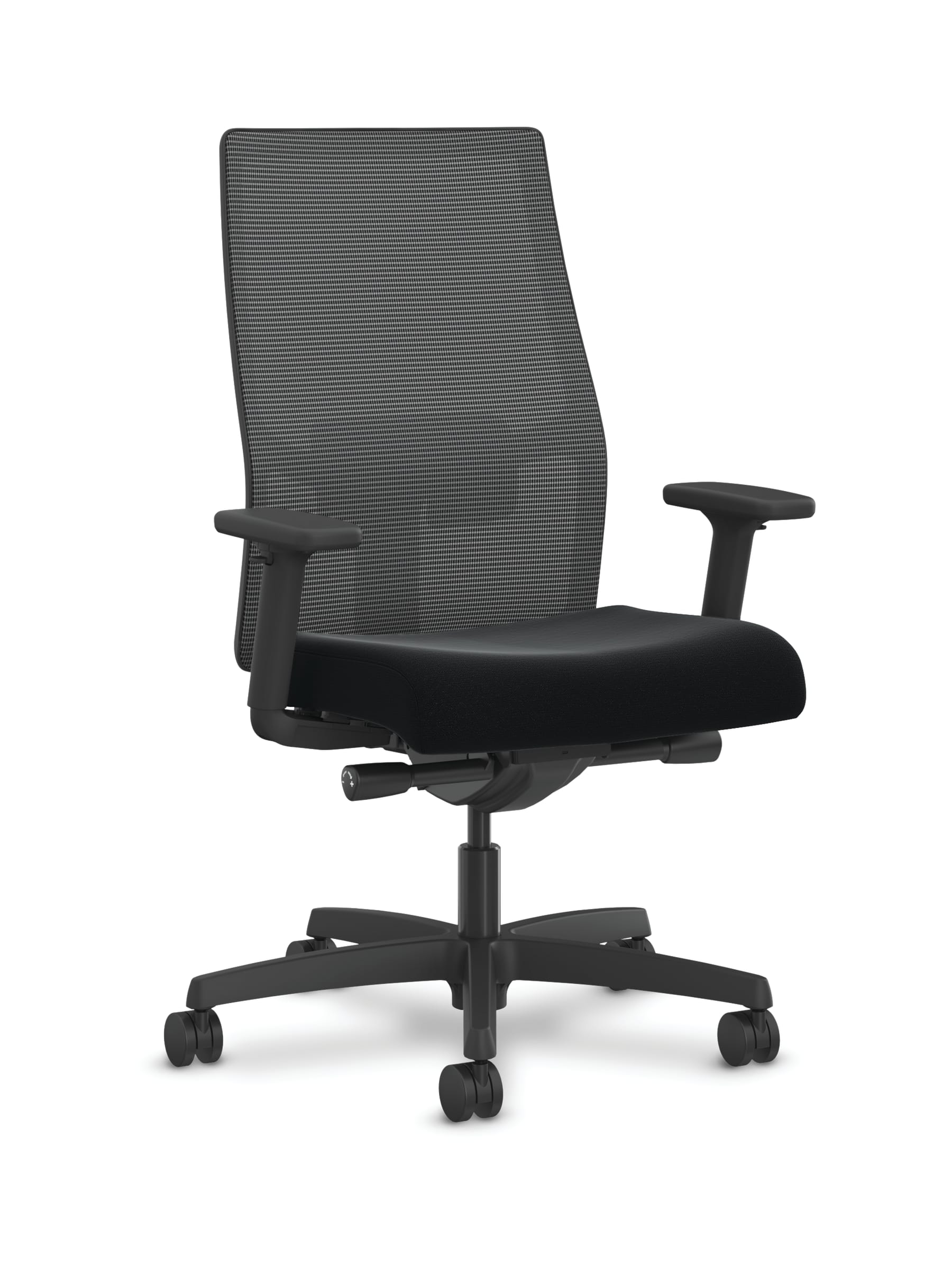 HON Ignition 2.0 Mesh Office Chair | Mid-Back | Synchro-Tilt | Black Seat Fabric | Black Mesh | Black Frame | Black Adjustable Lumbar