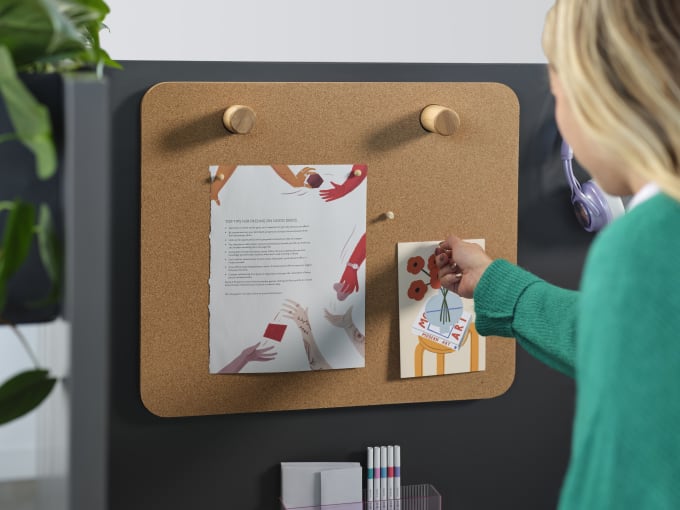 Capsule by Allsteel Shaker Rail Hanging Corkboard