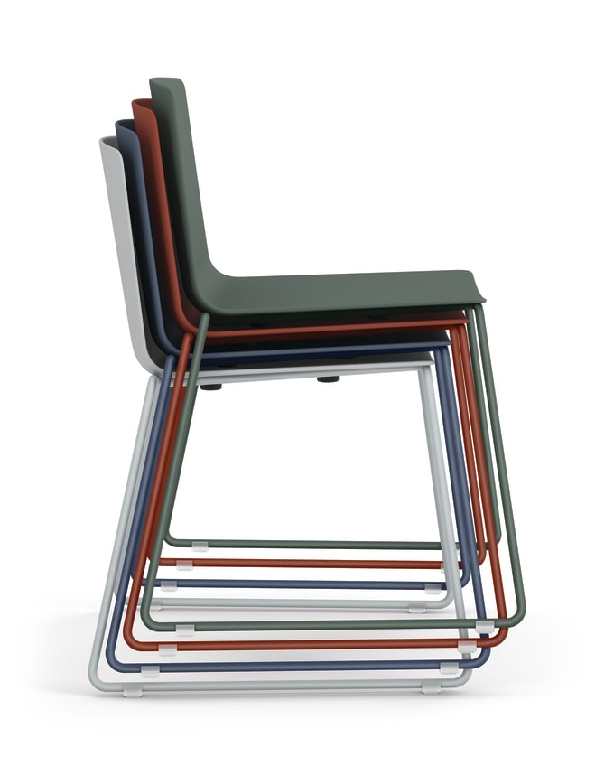 Allsteel Vicinity MP Chair Sled Base in 4 Finishes, Stacked