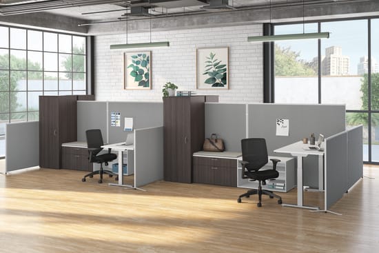 Verse open plan panel system with Mod and Brigade storage and Solve task seating.
