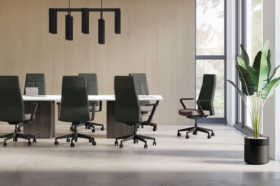 Cofi executive high-back chairs with Preside table.