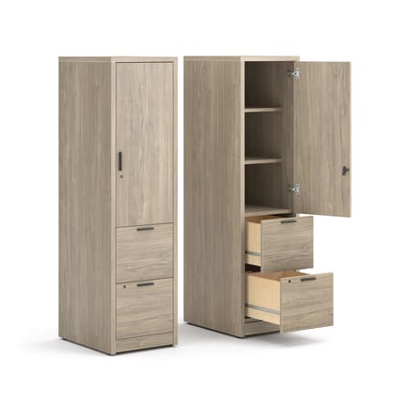 Right 3/4 View of Kingswood Walnut Laminate 10500 Series Storage/File Cabinet