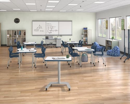 Roll Call Lectern with Build Desks and SmartLink Seating