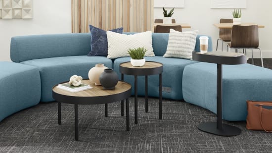 SoCo Modular Lounge with Sculpt Occasional Tables.