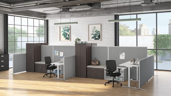 Verse open plan panel system with Mod and Brigade storage and Solve task seating.