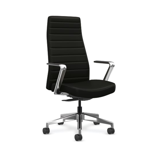 Cofi executive high-back chair with channel stitch shown in leather