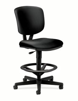 HON Volt Task Stool | Extended Height Footring | Black Bonded Leather
