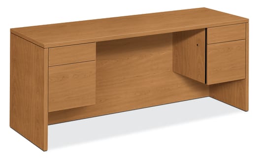HON 10500 Series Credenza with Knee Space | 2 Box  2 File Drawers | 72W | Harvest Finish