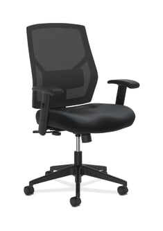 HON Crio HighBack Task Chair | Mesh Back | Adjustable Arms | Adjustable Lumbar | Black Leather