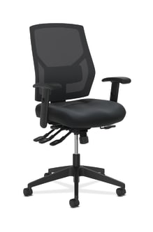HON Crio HighBack Task Chair | Mesh Back | Adjustable Arms | Asynchronous Control | Adjustable Lumbar | Black Leather