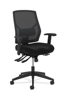 HON Crio HighBack Task Chair | Mesh Back | Adjustable Arms | Asynchronous Control | Adjustable Lumbar | Black Fabric