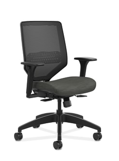 HON Solve MidBack Task Chair | Black 4way stretch Mesh Back | Black Frame | Easy Assembly | Ink Seat Fabric