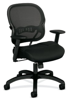 HON Wave Mesh MidBack Chair | SynchroTilt | Adjustable Arms | Black Sandwich Mesh