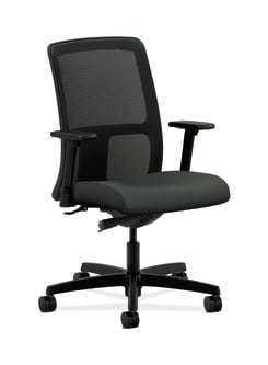 HON Ignition LowBack Mesh Task Chair | SynchroTilt | Adjustable Arms | Charcoal Vinyl