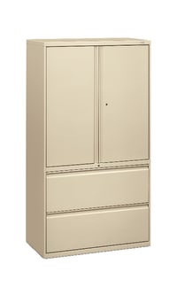 HON Brigade 800 Series Lateral File | 2 Drawers  3 Shelves | Radius Pull | 36W | Putty Finish