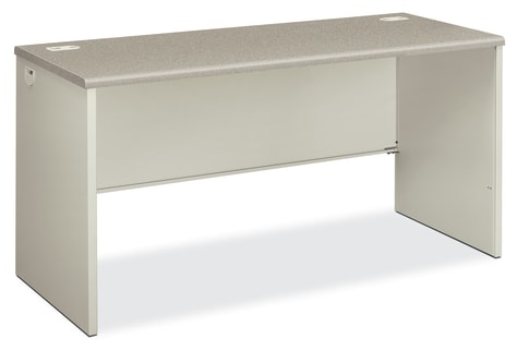 HON 38000 Series Desk Shell | 60W x 24D | Patterned Gray Laminate | Light Gray Finish