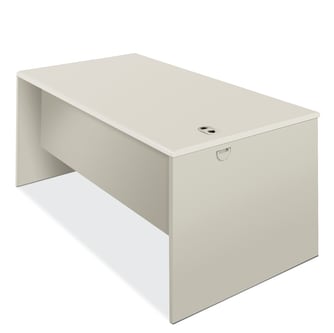 HON 38000 Series Desk Shell | 60W x 30D | Silver Mesh Laminate | Light Gray Finish