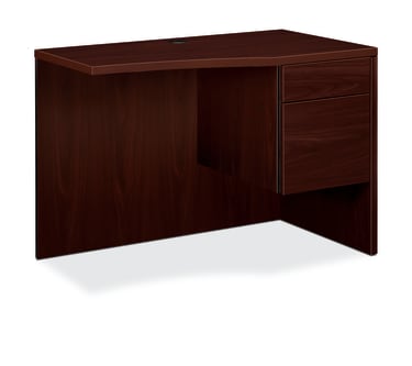 HON 10500 Series Curved Right Return | 1 Box  1 File Drawer | 42W | Mahogany Finish