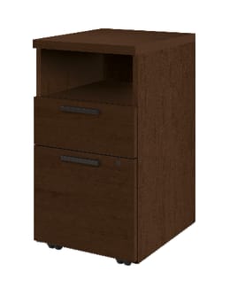 HON 10500 Series Mobile Pedestal | 1 Open Space  1 Box  1 File Drawer | 1534W x 1834D | Mocha Finish