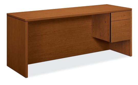 HON 10500 Series Right Single Pedestal Credenza | 1 Box  1 File Drawer | 72W | Bourbon Cherry Finish