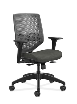 HON Solve MidBack Task Chair | Charcoal ReActiv Back | Black Frame | Ink Seat Fabric