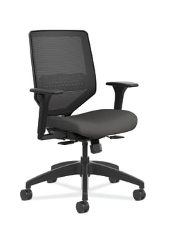HON Solve Mid Back Task Chair | Mesh Back | Iron Ore Fabric