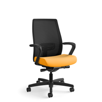 HON Endorse Mesh MidBack Task Chair | BuiltIn Lumbar | SynchroTilt Seat Glide | Goldenrod Fabric