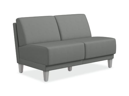 HON Grove TwoSeat Lounge | Armless | Tapered Square Legs | Platinum Fabric