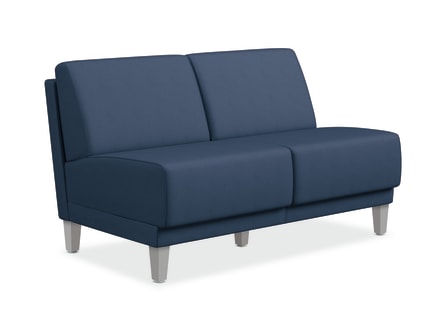 HON Grove TwoSeat Lounge | Armless | Tapered Square Legs | Jet Fabric