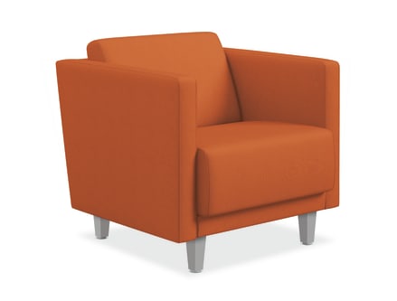 HON Grove Single Seat Lounge | Straight Arms | Tapered Square Legs | Mandarin Fabric